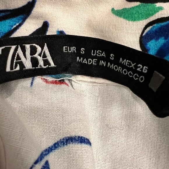 NEW Zara POPLIN Button up Floral Shirt Blouse- Size S OVERSIZED - Picture 16 of 16